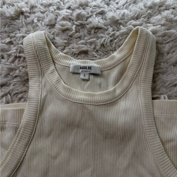 Agolde Ivory Ribbed Tank Top - Picture 5 of 6